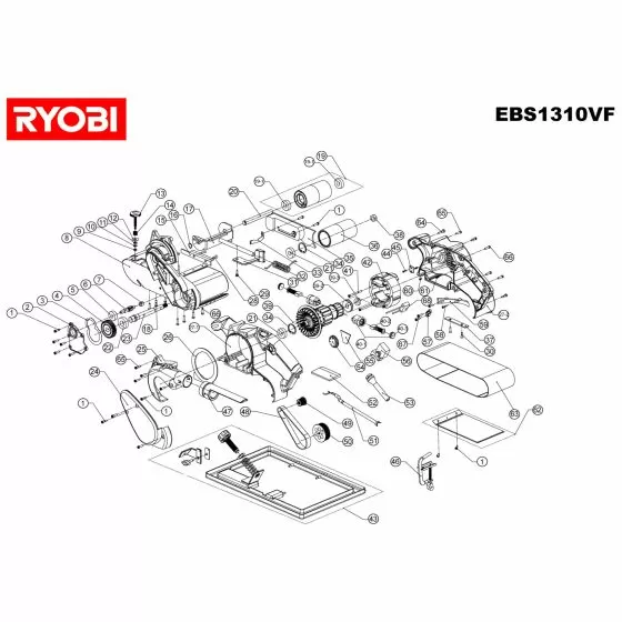 Ryobi EBS1310VF Spare Parts List Type: 5133000095